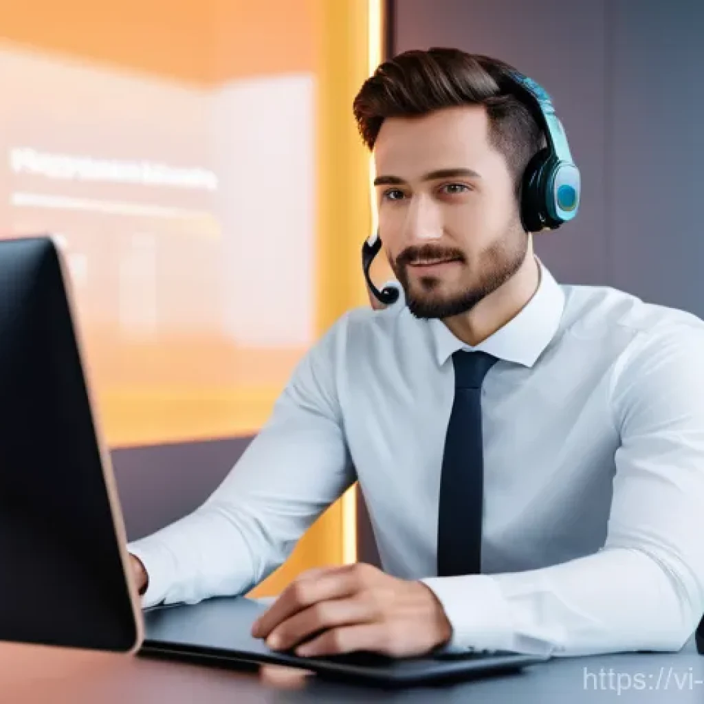 감정 인식 AI의 투자 가치 분석 - **Prompt 1: AI-Powered Customer Support**
"A young adult, professionally dressed in a crisp whit...