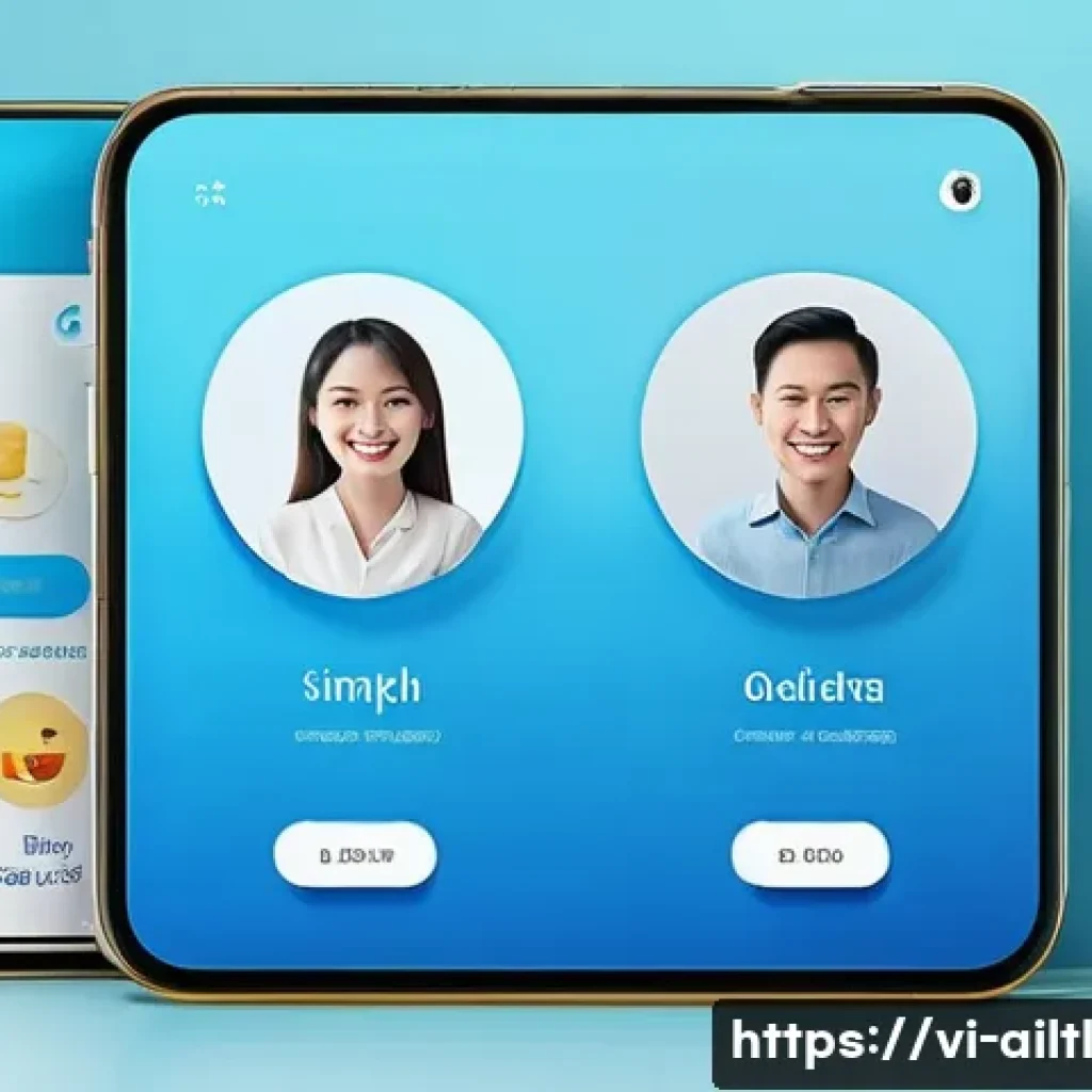 감정 인식 AI의 사용자 인터페이스 디자인 - A friendly and intuitive AI emotion recognition interface designed for Vietnamese users, featuring a...