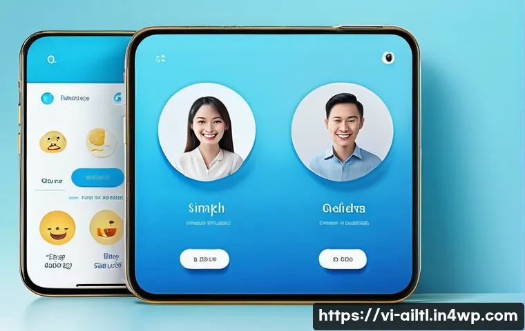 감정 인식 AI의 사용자 인터페이스 디자인 - A friendly and intuitive AI emotion recognition interface designed for Vietnamese users, featuring a...
