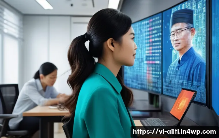감정 인식 AI의 정책적 접근 - A modern Vietnamese urban office scene with diverse professionals collaborating on ethical AI develo...